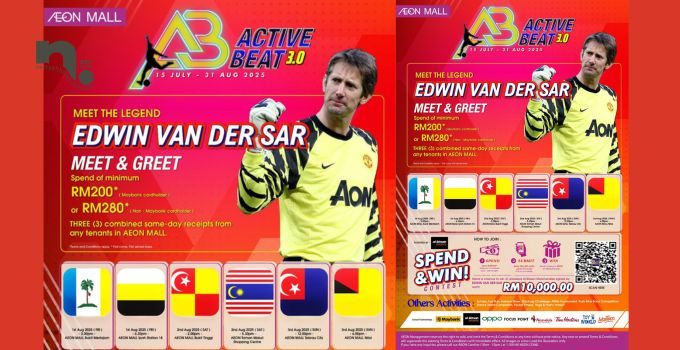 “Active Beat 3.0” Kembali ke AEON MALL! Bersama Lagenda MU, Edwin van der Sar